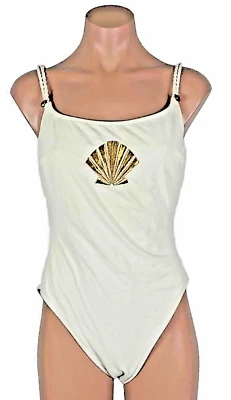 Vintage 90s 80s La Blanca One Piece High Cut Swimsuit Bathing Suit Cotton 16 - Image 1 of 4