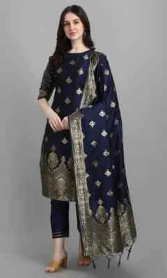 Conjunto de calças Kurta designer indiano paquistanês roupa de casamento Bollywood Salwar Kameez - Imagem 1 de 4