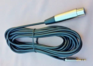 Cable micrófono blindado enchufe estéreo de 1' ft XLR 3 pines hembra a 3,5 mm 1/8 - Imagen 1 de 2