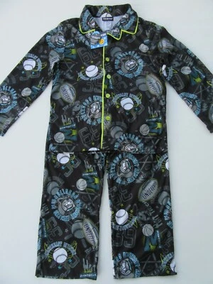 NWT Boys 8 yrs Bulldog Sports Foot/Basket/Baseball Pajamas Childs Lounge Sleeper - Image 1 of 4