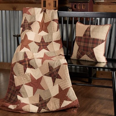 Abilene Star Quilted Throw Blanket-Farmhouse-Oversized-70"x55"-Reversible-Wash - Image 1 of 4