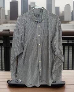 American Eagle Button Down Shirt Mens Size Large Blue White Plaid Long Sleeve - Picture 1 of 5