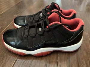 Nike Air Jordan 11 XI Retro Low BG  Black Red White 528896-012 Youth Size 7y - Picture 1 of 7