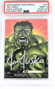 2016 Marvel Masterpieces #93 Hulk Canvas PSA 9 Jusko AUTOGRAPH 10 - Imagen 1 de 2