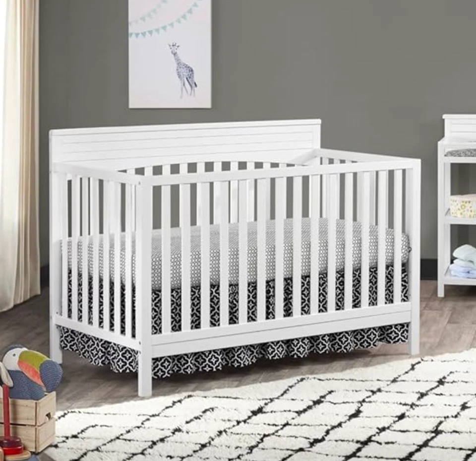 Cunas Para Bebes Convertible Cama Para Niños Marco Blanco Madera Cuna NUEVO Foto 1 de 4