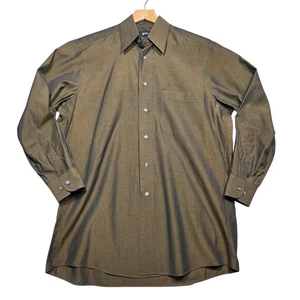 Camicia Hugo Boss marrone iridescente cotone con bottoni taglia med - Foto 1 di 7