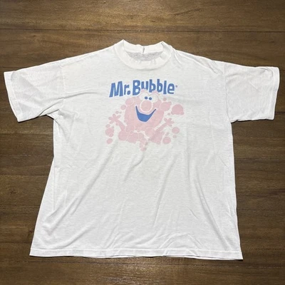 VINTAGE 80s MR. BUBBLE ORIGINAL TSHIRT DOUBLE SIDED SINGLE STITCH Made In USA XL - Image 1 of 4