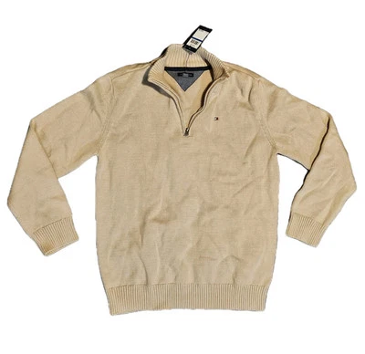 Tommy Hilfiger 1/4 Cremallera Manga Larga Pullover Suéter Polo NIÑOS XL (18-20) *NUEVO CON ETIQUETAS* Foto 1 de 4