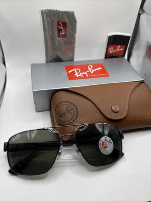 Gafas de sol Ray-Ban RB3663 004/58 60-17 rectangulares para hombre Gunmetal G-15 verde Foto 1 de 4