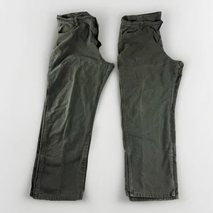 Lot Of 2 VF Imagewear Size 38x30 Olive Green Pants Double Knee Work Duck Canvas - Picture 1 of 10