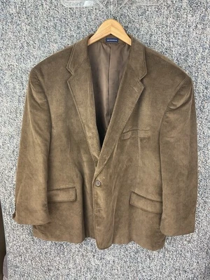 Stafford Essentials Men’s 54BSHT Big Tall Brown Corduroy Elbow Patches Blazer - Image 1 of 4