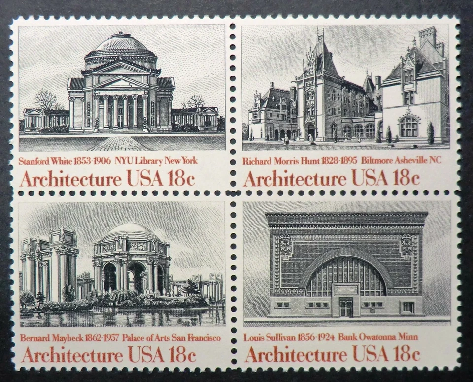 1928 - 1931 MNH 1981 18c Architecture NYU Library Biltmore Arts Palace Bank - Image 1 of 1