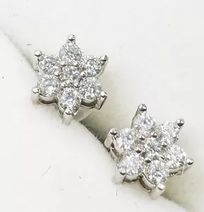 Damen Herren Paar Ohrstecker Echtes 18KT Weißgold 750,Brillant Diamanten Neu●2 - Bild 1 von 17