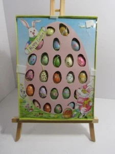 EASTER EGG ORANMENTS SET OF 24 WOODEN EGGS - Picture 1 of 3