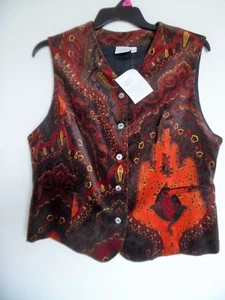 Vintage 80er 90er MADELEINE MULTI PAISLEY PRINT WESTE GR 46 USA 18 - Bild 1 von 3