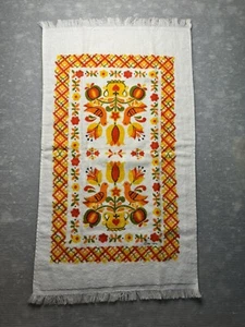 vintage Kitchen Hand TOWEL 1974 HBI Country Festival Birds Flower yellow NEW - Picture 1 of 10