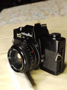 MINOLTA SRT SUPER BLACK MD ROKKOR  50mm f1.7 lens SLR Film Camera Working Tested - Picture 1 of 17