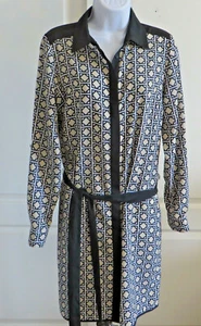 Michael Michael Kors Geometric Dress Tie Waist Size 6 Work Casual  - Picture 1 of 4