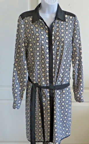 Abito geometrico Michael Michael Kors cravatta vita taglia 6 lavoro casual