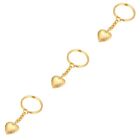 Gold Decor Golden Keychain Heart Keyring Photo Box Necklace Man