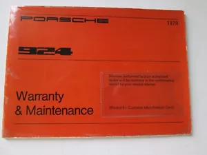 1978 Porsche 924 Warranty and Maintenance Manual - Picture 1 of 3
