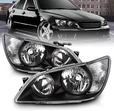 2001-2005 Factory Black OE Headlight Assembly Pair for Lexus IS300 Left+Right - Image 1 of 4
