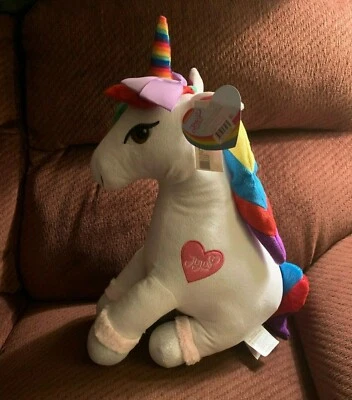 NUEVO CON ETIQUETAS Nickelodeon JoJo Siwa Peluche Brillo Arco Iris Unicornio 23" Almohada Amigo Foto 1 de 4