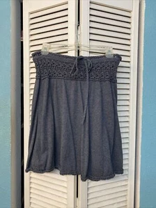 Vintage esprit 100% cotton knit jersey skirt grey size m - Picture 1 of 6