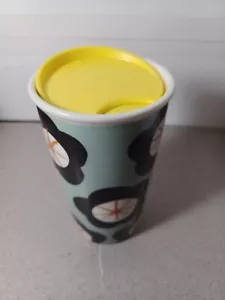 Nueva taza de café Starbucks verde primavera negro floral cerámica viajero 12 oz - Imagen 1 de 3