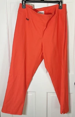 PECK & PECK MUJER CAPRI PANTALONES CORAL TALLA 14 ELÁSTICO RAYÓN NAILON USADO EN EXCELENTE CONDICIÓN Foto 1 de 2