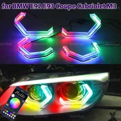 Dynamic multicolor App control LED Angel eye Rings For BMW E92 E93 M3 2006-2013 - Image 1 of 4