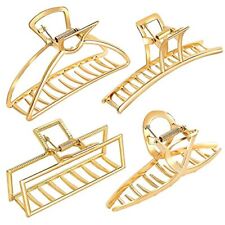 Hair Claw Clips for Women 4 Pack Gold Claw Clips Metal Hair Clips Large Claw ...