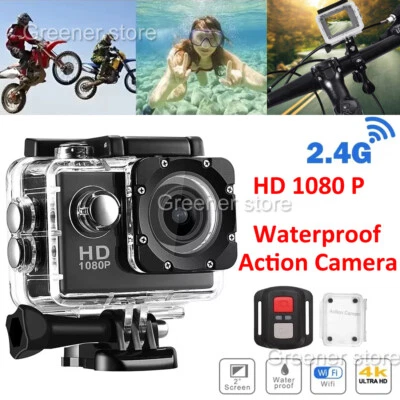 4K WiFi Action Camera Waterproof Sports Riding Camera HD 1080P Screen Underwater - Image 1 of 4