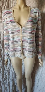 Missoni M Strick Viskose Mehrfarbig V Ausschnitt Strickjacke Gr. 12 UK, 44IT - Bild 1 von 12