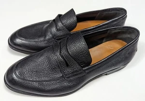 Bally Webb Loafers Black Deer Grained Leather Swiss Men's 7 US (6 EU) MSRP $770 - Picture 1 of 8