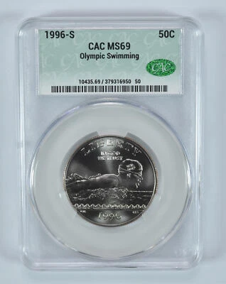 1996-S Olympic Swimming Commemorative Half Dollar MS69 CAC - Image 1 of 4