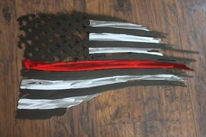 Tattered Flag with red line  - Picture 1 of 4