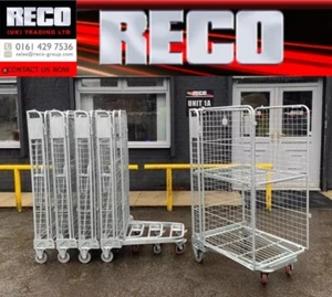 5 X REFURBISHED 3 SIDED MESH ROLL CONTAINER / CAGE /ROLLING PALLET /WAREHOUSE - Picture 1 of 8