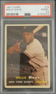 1957 Topps Willie Mays #10 PSA 2.5 GOOD+ Centered