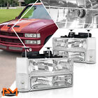 For 88-93 Chevy C/K Pickup Suburban Chrome Housing Headlight Bumper Corner Lamps