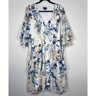City Chic Floral Faux Wrap Short Dress XXL 24 Boho Romantic Vacation Spring