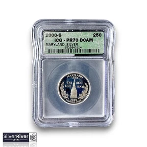 2000-S Maryland Silver Quarter PROOF (*Certified PR70 DCAM by ICG*) - Picture 1 of 4
