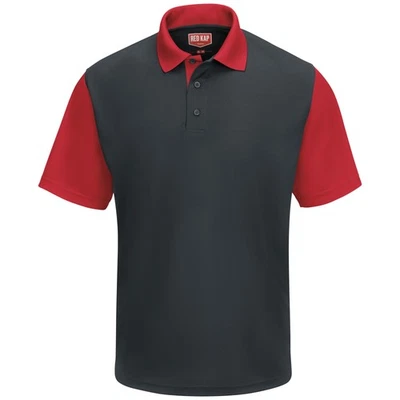 Red Kap Men's Short Sleeve Performance Knit Color-Block Polo - Image 1 of 3