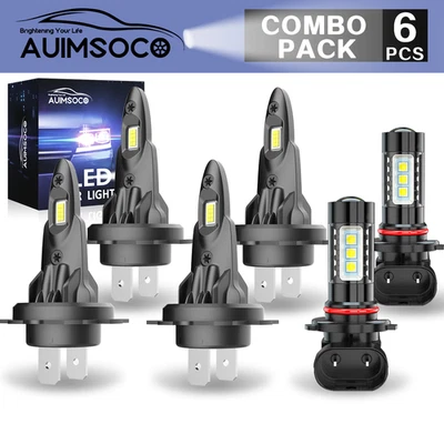 For BMW 323i 325i 525i 530i 545i 550i LED Headlight Kit Hi/Lo Fog Light Combo - Image 1 of 4