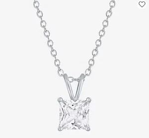 Women's Lab Created White Sapphire Sterling Silver Necklace - Picture 1 of 5