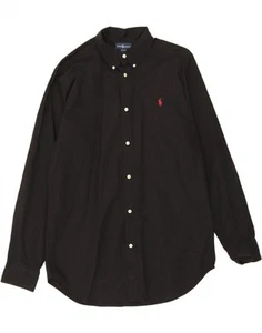 RALPH LAUREN Boys Shirt 15-16 Years XL Black Cotton BS10 - Picture 1 of 3