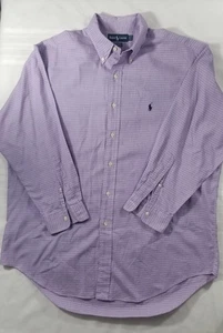Polo Ralph Lauren Oberhemd Herren 16,5/33 lila Yarmouth Baumwolle Knopfleiste - Bild 1 von 6