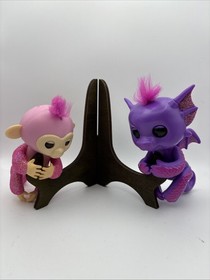 WowWee Fingerlings Lot &ndash;Purple Dragon & Pink Glitter Monkey Interactive Tested!