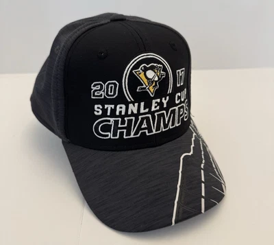 Pittsburgh Penguins Reebok Sombrero Negro Snapback 2017 Stanley Cup Champs Hockey NHL Foto 1 de 4