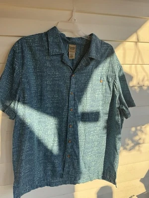 Scandia Woods Shirt Mens 2XL Blue Cotton Short Sleeve Button Up Geometric VTG - Image 1 of 4